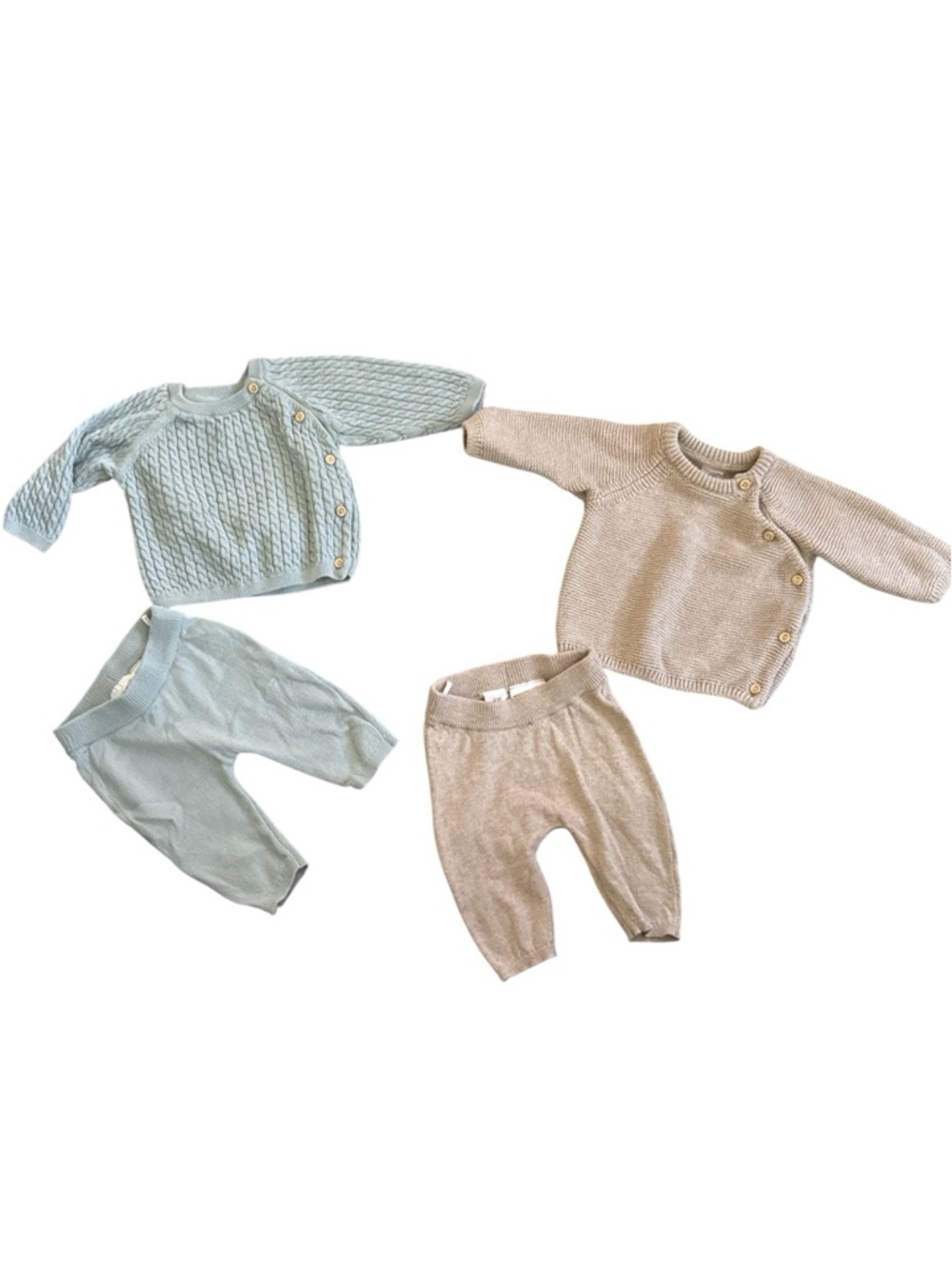 H&M Organic Cotton Neutral Sweater Knit Bundle Coming Home Outfit | Newborn